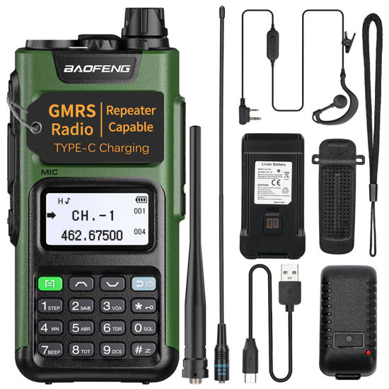 Picture of BAOFENG GMRS Radio GM-15 Pro GMRS Handheld Radio (Upgrade of UV-5R),NOAA Weather Receiver & Scan Radio,GMRS Repeater Capable, Rechargeable Long Range Two Way Radio with USB-C Charger GMRS Antenna