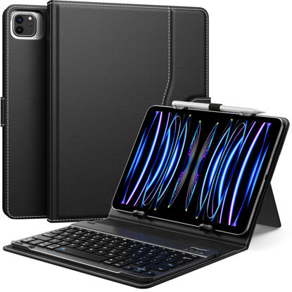 Picture of MoKo Universal Tablet Case with Keyboard for 9",9.7",10.1",10.2",10.4",10.5",10.9",11" Tablets, with Removable Wireless Bluetooth Keyboard & Pen Holder for iPad, Samsung, Fire, Pixel, Other Tablet