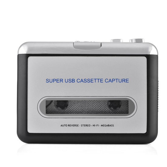 Picture of USB Cassette Player Converter The Mix Tapes and Cassette to Playback on for PC MP3 CD, Switcher Capture Audio Music Player Portable with Headphones via USB 2.0 or Battery