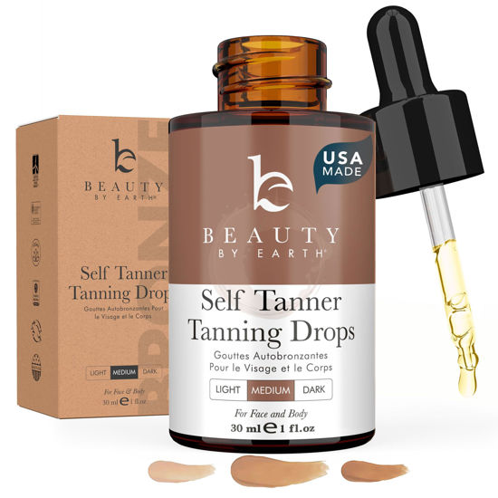 Picture of Self Tanning Drops - Face Self Tanner Drops Medium Color - Bronzer Drops - Self Tanner for Face - Self Tanner Face Tanner - Face Tanning Drops to Add to Moisturizer - Face Tan Drops - Bronzing Drops