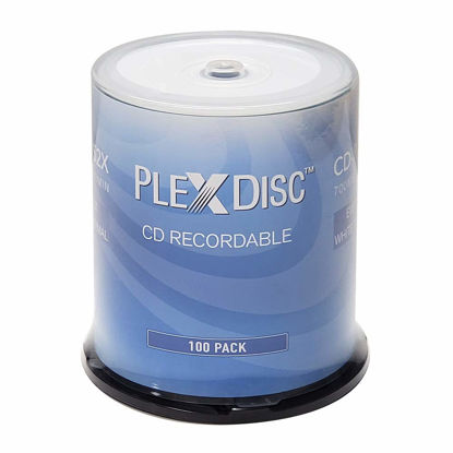 Picture of PlexDisc CD-R 700MB 52X White Thermal Hub Printable - 100 Disc Spindle (FFP) - 631-415-BX