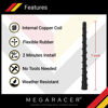 Picture of Mega Racer Black Spiral Bending Antenna for Trucks, Cars, SUVs - 7" Universal Fit, AM/FM Radio, Rubber Exterior, Metal Copper Base, Internal Stainless Steel Coil, Anti-Theft Design, Car Wash Safe 1 Pc