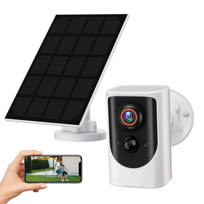 Picture of EKEN Solar Security Camera Wireless Outdoor, Home Bullet Cam with Smart AI Human Detection, 1080P HD, 2-Way Talk, Night Vision, Cloud Storage, IP65 Weather Resistance, Solar Panel Contained