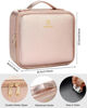 Picture of Relavel Travel Makeup Train Case Makeup Cosmetic Case Organizer Portable Artist Storage Bag with Adjustable Dividers for Cosmetics Makeup Brushes Toiletry Jewelry Digital (Rose Gold)