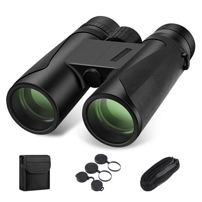 Picture of 12x42 HD Binoculars for Adults High Powered, Super Bright Binoculars with Large View Low Light Night Vision, Waterproof Compact Binoculars for Bird Watching Cuise Ship Travel Hunting Stargazing