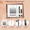 Picture of QUEWEL DIY Eyelash Extensions Kit, 72 Pcs Lash Clusters, Clusters Eyelash Applicator Tool, Super Hold Cluster Lashes Bond and Seal, Clusters Lash Glue Remover Easy to Apply at Home(Common-Kit)