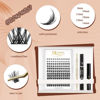 Picture of QUEWEL DIY Eyelash Extensions Kit, 72 Pcs Lash Clusters, Clusters Eyelash Applicator Tool, Super Hold Cluster Lashes Bond and Seal, Clusters Lash Glue Remover Easy to Apply at Home(Common-Kit)