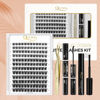 Picture of QUEWEL DIY Eyelash Extensions Kit, Lash Clusters 144 Pcs, Clusters Eyelash Applicator Tool, Super Hold Cluster Lashes Bond and Seal, Glue Remover Easy to Apply at Home(S012-Kit)