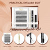 Picture of QUEWEL DIY Eyelash Extensions Kit, Lash Clusters 144 Pcs, Clusters Eyelash Applicator Tool, Super Hold Cluster Lashes Bond and Seal, Glue Remover Easy to Apply at Home(S012-Kit)