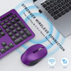 Picture of Wireless Keyboard and Mouse Combo, VIVEFOX 2.4GHz Cordless Quiet USB Keyboard Mouse, Full Size Ergonomic Keyboard Mouse with 14 Multimedia Hotkeys for Windows Laptop Computer Desktop, Purple