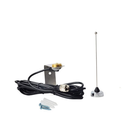 Picture of HYS 70cm Antenna UHF 1/4 Wave NMO 400-470Mhz Antenna with Stainless Steel L-Bracket Hole & 13'/About 4m RG-58 Coax Cable for Motorola Kenwood Icom Vertex UHF Mobile FM Transceiver