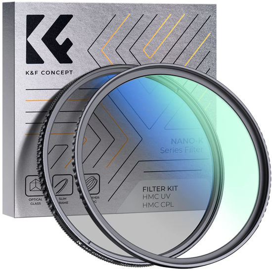 Picture of K&F Concept 62mm UV CPL Lens Filter Kit 18 Multi Layer Coatings Circular Polarizer Filter & MC UV Protection Filter Set for Camera Lens K-Series