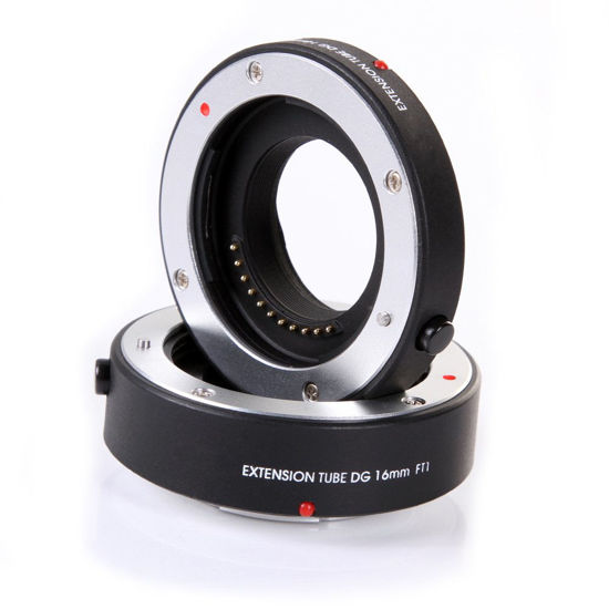 Picture of FocusFoto Pro Automatic Electronic Macro AF Auto Focus Extension Tube DG Set 10mm + 16mm for Olympus Panasonic Micro Four Thirds M4/3 Mount GH3 GH4 GH5 GX85 E-PL8 E-PL7 E-M5 E-M10 Mark II III Cameras