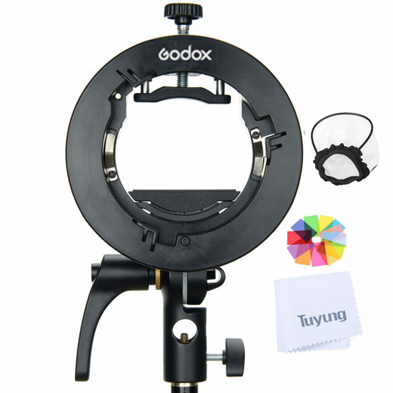 Picture of Godox S2 Flash S-Type Bracket with Bowens Mount for Godox V1 AD200Pro etc Round Head Flash Series and AD400Pro AD200 V860II TT685 TT600 TT350 Series Speedlite,Direction-Adjustable Handle