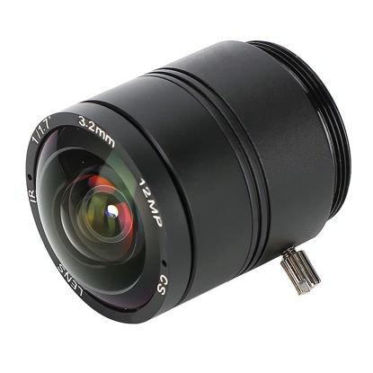 Picture of 3.2mm 12MP F1.2 HD CCTV Lens, 3.2mm 12MP F1.2 Professional CS Mount Security Surveillance Camera Fixed Focal Length Lens for CCTV Camera Lens