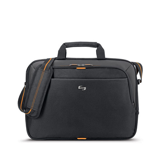 Picture of Solo New York Ace Slim Brief 15.6 Inch Laptop Briefcase, Black