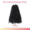 Picture of The BOHOBABE Pre-twisted Passion Twist Crochet Hair 14 Inch Short Pre-looped Crochet Passion Twist Braiding Hair 8 Packs (1B)