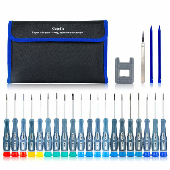 Picture of GogoFix Precision Screwdriver Tool Kit Compatible with Electronics, Computer, Laptop, Phone, Pad, Gaming Console, Camera Repair and Maintenance, 20 Pieces