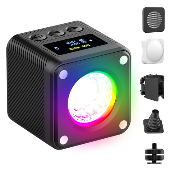 Picture of Ulanzi L2 COB RGB LED Video Light, 360° Full Color Portable Led Light for Camera Lighting, Magnetic Super Mini Cute Cube Light for Toy, Stop Motion and Micro Photography