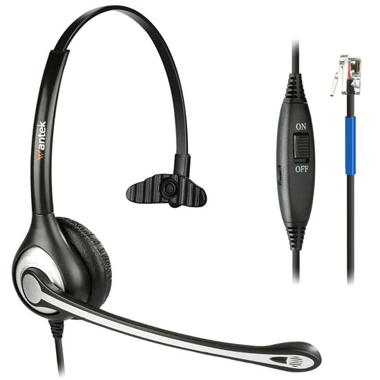 Picture of Phone Headset with Microphone Noise Cancelling & Mute Switch, RJ9 Telephone Headsets Compatible with Cisco Office Landline Phones 6851 6945 7841 7861 7942 7945 7961 7962 7965 8811 8841 8845 8851 8861