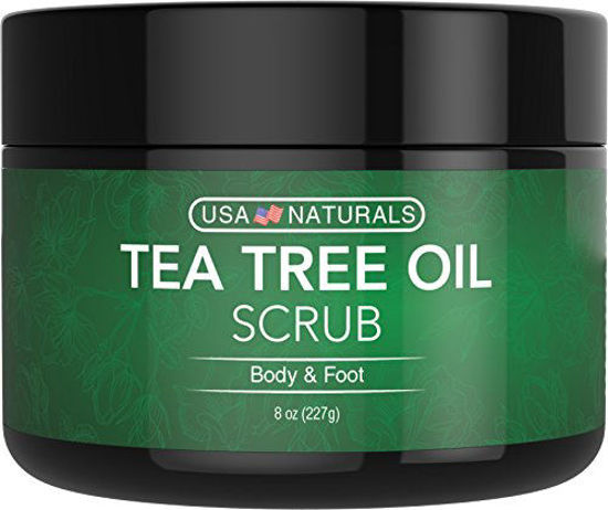 Picture of Tea Tree Oil Foot & Body Scrub Treatment - Exfoliating Scrub with Essential Oils - Smooths Calluses - Helps With Athlete's Foot, Acne, Jock Itch & Dead, Dry Skin