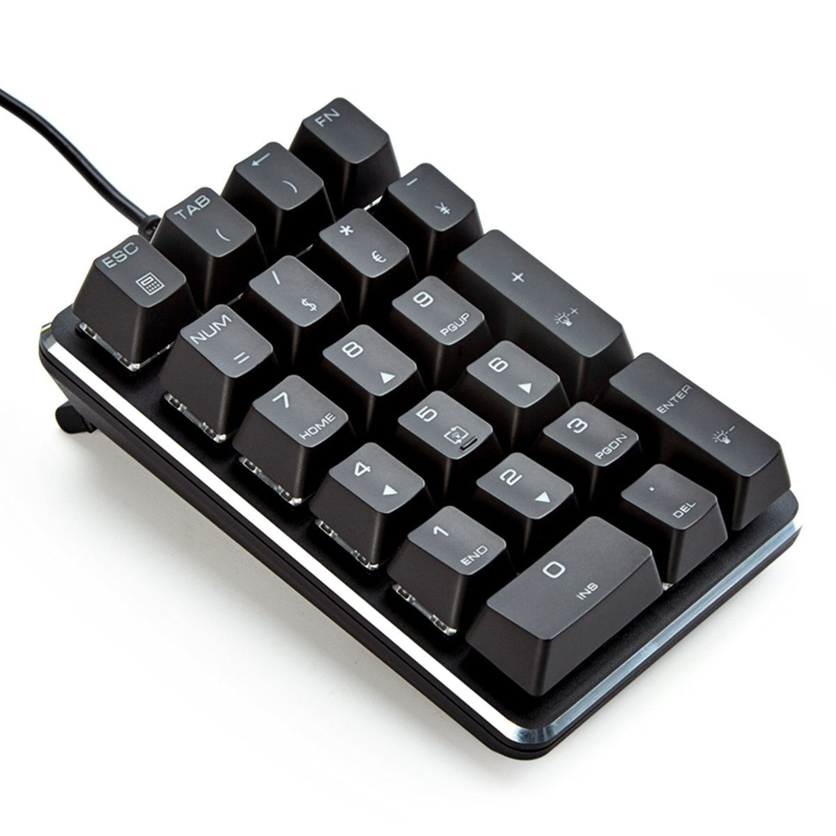 Getuscart Qisan Mechanical Numeric Keypad Gateron Red Switch Wired Ice Blue Backlight Gaming