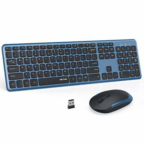 Wireless Keyboard Mouse Combo, Compact Full Size Wireless Keyboard and  Mouse Set 2.4G Ultra-Thin Sleek Design for Windows, Computer, Desktop, PC,  Notebook - (Black)