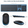 Picture of Wireless Keyboard and Mouse, Jelly Comb 2.4GHz Ultra Thin Full Size Wireless Keyboard Mouse Combo Set with Number Pad for Computer, Laptop, PC, Desktop, Notebook, Windows 7, 8, 10 (Sapphire Blue)