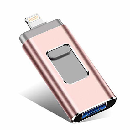 Picture of USB Flash Drive for iPhone 1000GB, iPhone Memory Stick, iPhone Photo Stick External Storage for iPhone/PC/iPad/Android and More Devices with USB Port (1000gb, Q-Pink)