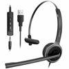 Picture of Mpow Single-Sided USB Headset with Microphone, Over-The-Head Computer Headphone for PC, 270 Degree Boom Mic for Right/Left Ear, Comfort-fit Call Center Headsets with in-Cord Volume Control