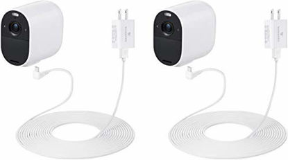 Picture of Wasserstein 25ft/7.6m Weatherproof Outdoor Charger Compatible with Arlo Essential Spotlight/XL Spotlight Camera ONLY (2-Pack, White) (NOT Compatible with Arlo Ultra, Pro/Pro 2/Pro 3, HD, Floodlight)