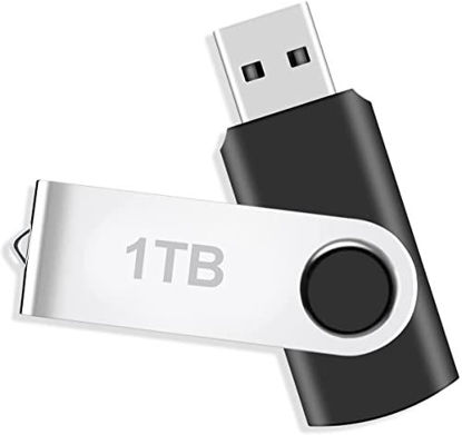 Picture of 1TB USB Drive, LUNANI USB 3.0 Flash Drive-High Speed Transmission Memory Stick Swivel Design Thumb Drive Compatible with Different Electronic Devices-1000GB-Black