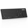 Picture of Multi-Device Bluetooth Keyboard, Jelly Comb Dual Mode Rechargeable 2.4G Wireless & Bluetooth Keyboard Full Size Switch to 3 Devices for PC Laptop iPad Mac OS Android iOS Windows-(Black)