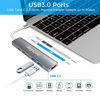 Picture of USB C Hub, USB C to HDMI Hub, USB C SD Card Reader, 6 in 1 Type C Hub with 4K HDMI Output, 2 USB3.0 Ports, SD/TF Card Reader and PD for MacBook/MacBook Pro, Chromebook Pixelbook, DELL XPS, etc.
