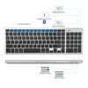 Picture of Wireless Bluetooth Keyboard, Jelly Comb K050 Ultra-thin Bluetooth Rechargeable Keyboard Compact Design for Macbook Windows PC Laptop Android iOS Tablet (iPad/Surface pro/Samsung Tab)-Black and Silver