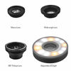 Picture of Bower Smart Photography Universal 4 Piece LED Lens Kit - Fisheye, Macro, Wide-Angle & LED Lights for Smartphones