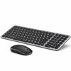 Picture of Wireless Keyboard and Mouse Combo, Jelly Comb 2.4G Slim Ergonomic Quiet Keyboard and Mouse with Round Keys for Windows, Laptop, PC, Notebook-Black and Gray