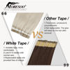 Picture of Moresoo Blonde Tape in Hair Extensions Human Hair 14 Inch Seamless Tape in Hair Extensions 60 Platinum Blonde Tape in Extensions Glue in Silky Straight Hair 20pcs Double Sided Tape in Remy Hair 40g