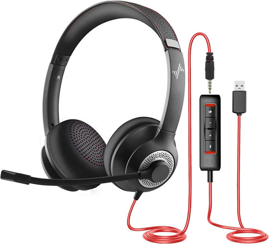 GetUSCart EAGLEND USB Headset with Mic for PC On Ear Computer