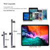 Picture of Aluminum IPad Pro Tripod Mount Adapter Holder With Cold Shoe Ball Head and Bluetooth Shutter for iPad Pro 12.9 11 10.5, iPad Air Mini, Surface Galaxy Tab, Video Recording 3.5 to 13.5" iPhone Tablet