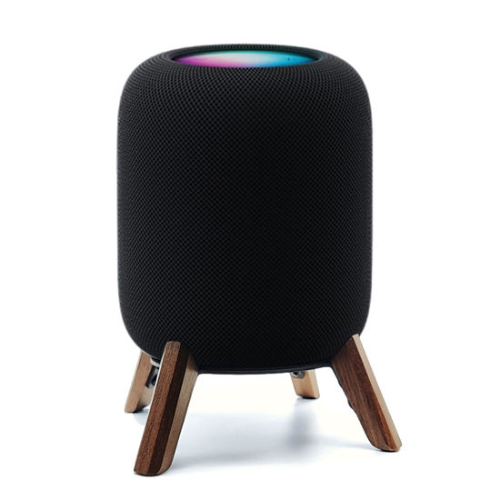 Picture of Real Wood Stand for Homepod 2nd gen (2023 Released), Wooden Holder with Metal Frame for Better Sound,Sturdy Stable Mount with Anti-Slip Protects Apple Home pod 2nd Smart Speaker (Walnut)