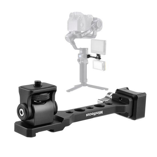 Picture of MINIFOCUS Adjustable Camera Monitor Mount with Quick Release NATO Clamp, 360° Rotatable Field Monitor Bracket with 1/4" Threads Cold Shoe Mount for DJI RS 2 / RSC 2 / RS 3 / RS 3 Pro