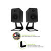 Picture of Kanto SE2 Elevated Desktop Speaker Stands for Small Speakers & Compact 2”-3” Studio Monitors | 3.8” Tall | Supports 7.1 lbs | Damping 1.5 mm Silicone Padding | Pair | Black