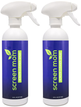 Picture of Screen Mom Screen Cleaner Spray (32oz) 2 x 16oz Bottles - TV Screen Cleaner, Computer Screen Cleaner, for Laptop, Phone, Ipad - Computer Cleaning kit Electronic Cleaner - 2 Microfiber Towels Included