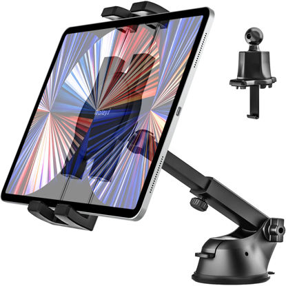 Picture of Tablet Holder for Car, woleyi 3-in-1 Car Tablet Mount Dashboard Windshield Air Vent Long Arm Strong Suction Tablet Stand for iPad Pro 9.7, 11, 12.9/Air/Mini, Galaxy Tabs, 4.7-13" Cell Phones & Tablets