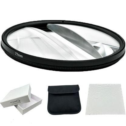 Picture of Camera Filter Accessories 77mm Split Diopter Prism Camera Filter Double Glass Split Diopter Lens Filter Blur Zoom Center Filter for SLR Cameras Special Effect Filter