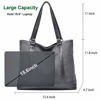 Picture of Canvas Laptop Tote Work Bag for Women with 15.6 Inch Computer Compartment Pockets (Black)