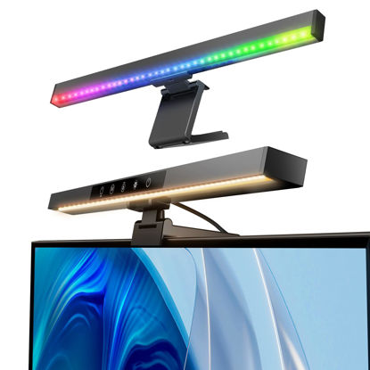 Picture of BlitzMax RGB Monitor Light Bar, Computer Monitor Lamp for Eye Caring,3000-6000K&RGB Backlight,Touch Control with Memory Function,No Screen Glare e-Reading Desk Lamp,USB LED Light for PC/Office/Gaming