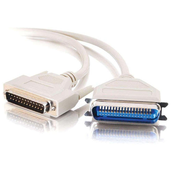 Picture of AYA 25Ft (25 Feet) DB25 Male to Centronics 36 Male Parallel Printer Cable IEEE-1284