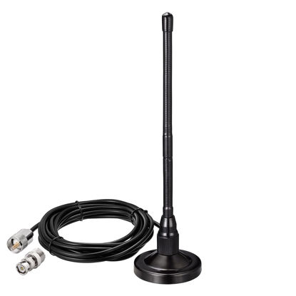 Picture of Bingfu 27MHz CB Radio Antenna Magnetic Base Soft Whip PL259 & BNC Male Compatible with Cobra Midland Uniden Maxon President Mobile CB Radio Antenna Kit for Car Truck